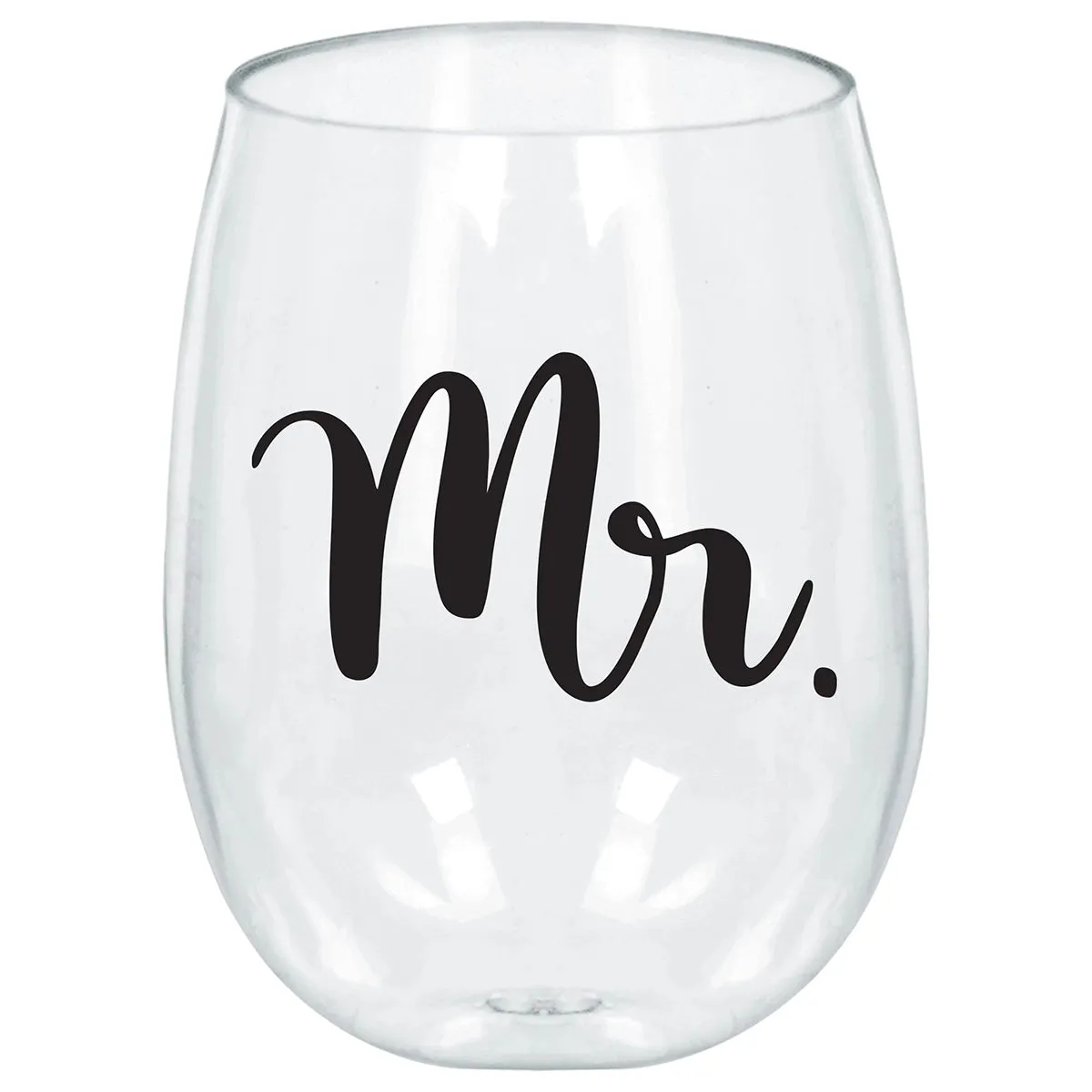 Bridal Shower Clear "Mr." Wine Glass, Luxurious Shower Collection, 1 Count