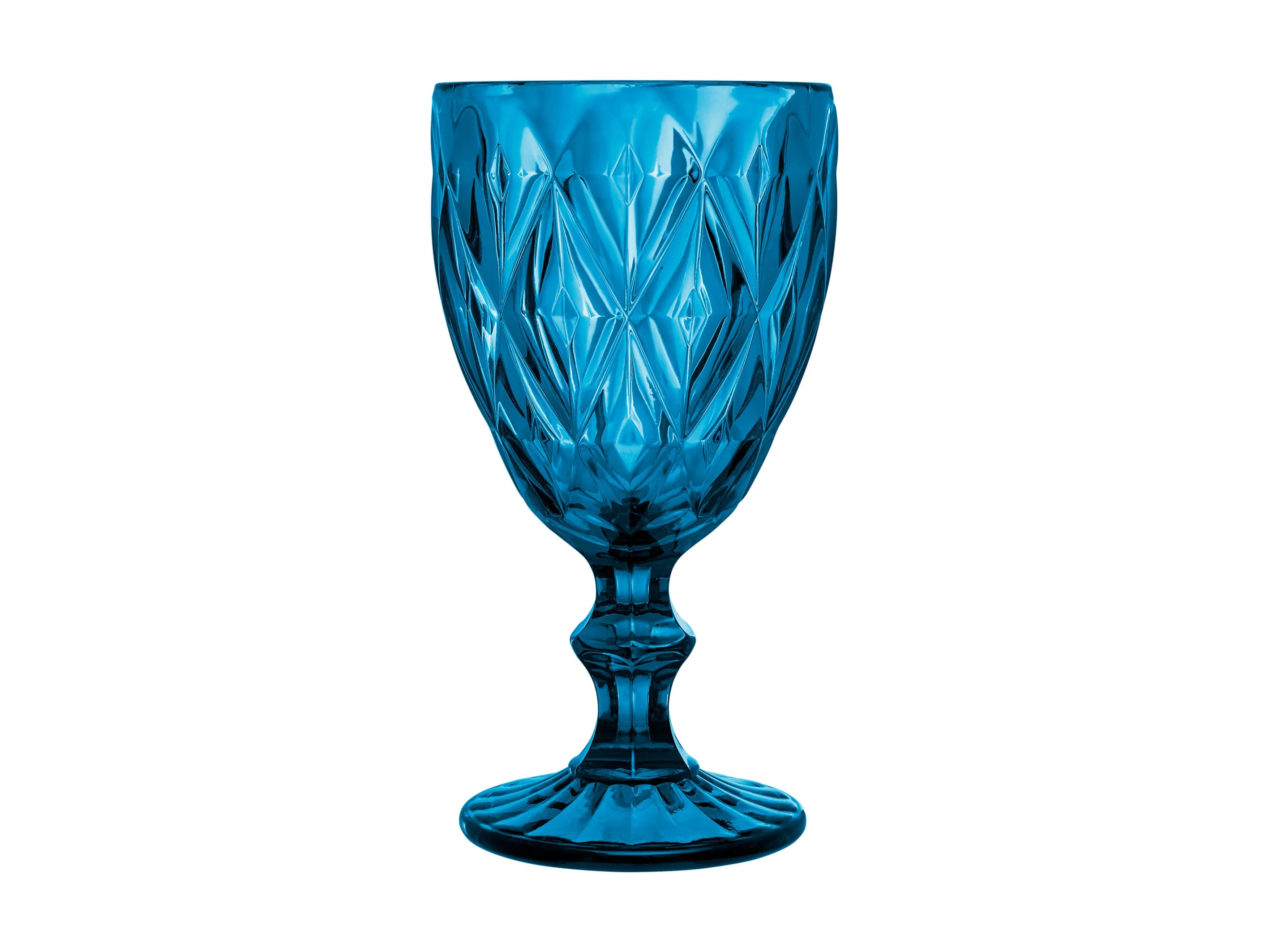 Casa Domani Deanna Wine Goblet Glasses - Set of 4 - Blue