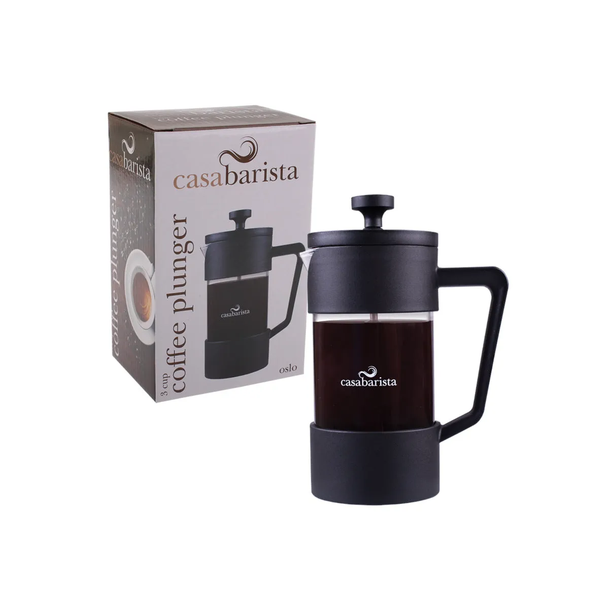 Casabarista Oslo Coffee Plunger Black 3 Cup (350ml)