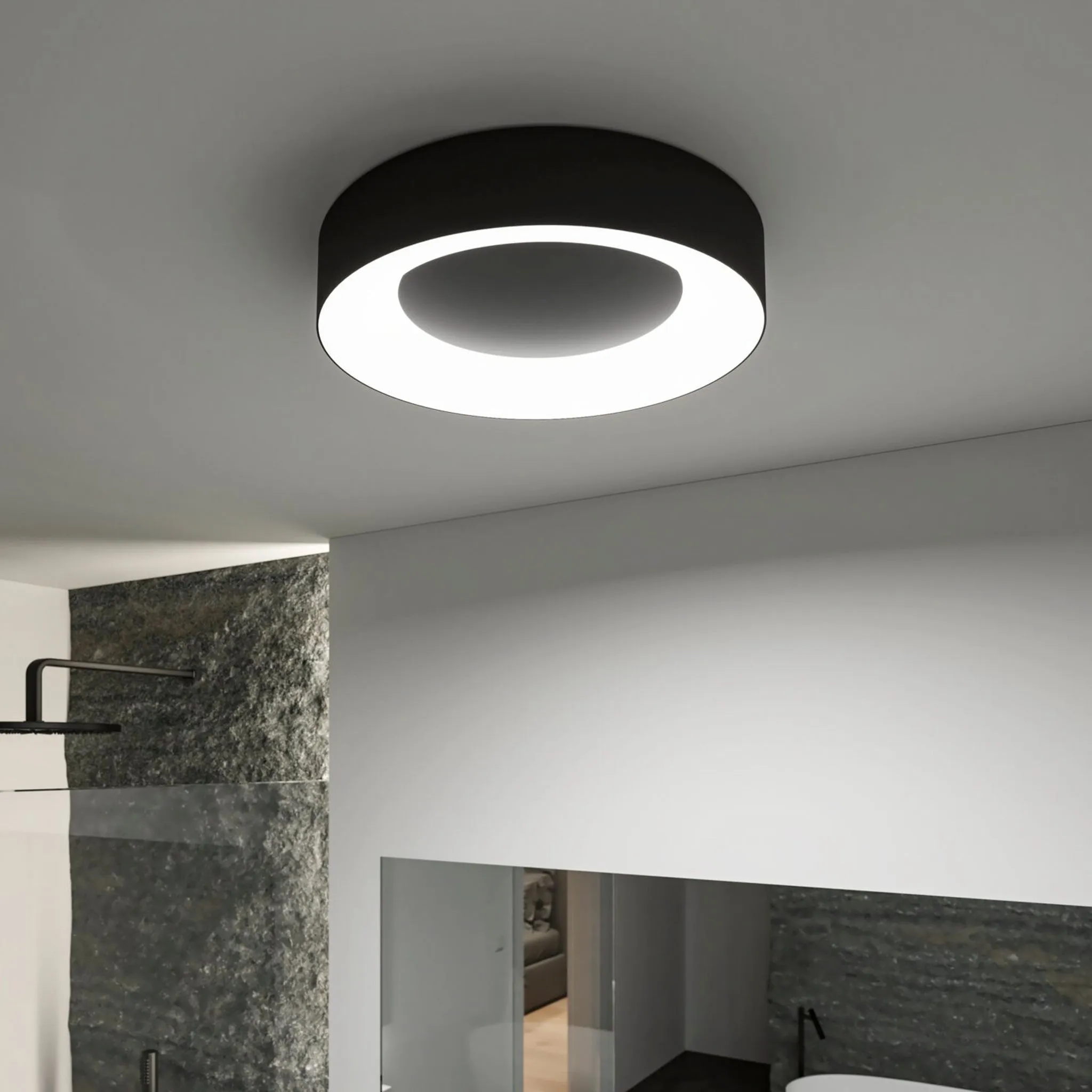 Casca 25W LED Switch 2100lm Ceiling Light in Black Matt