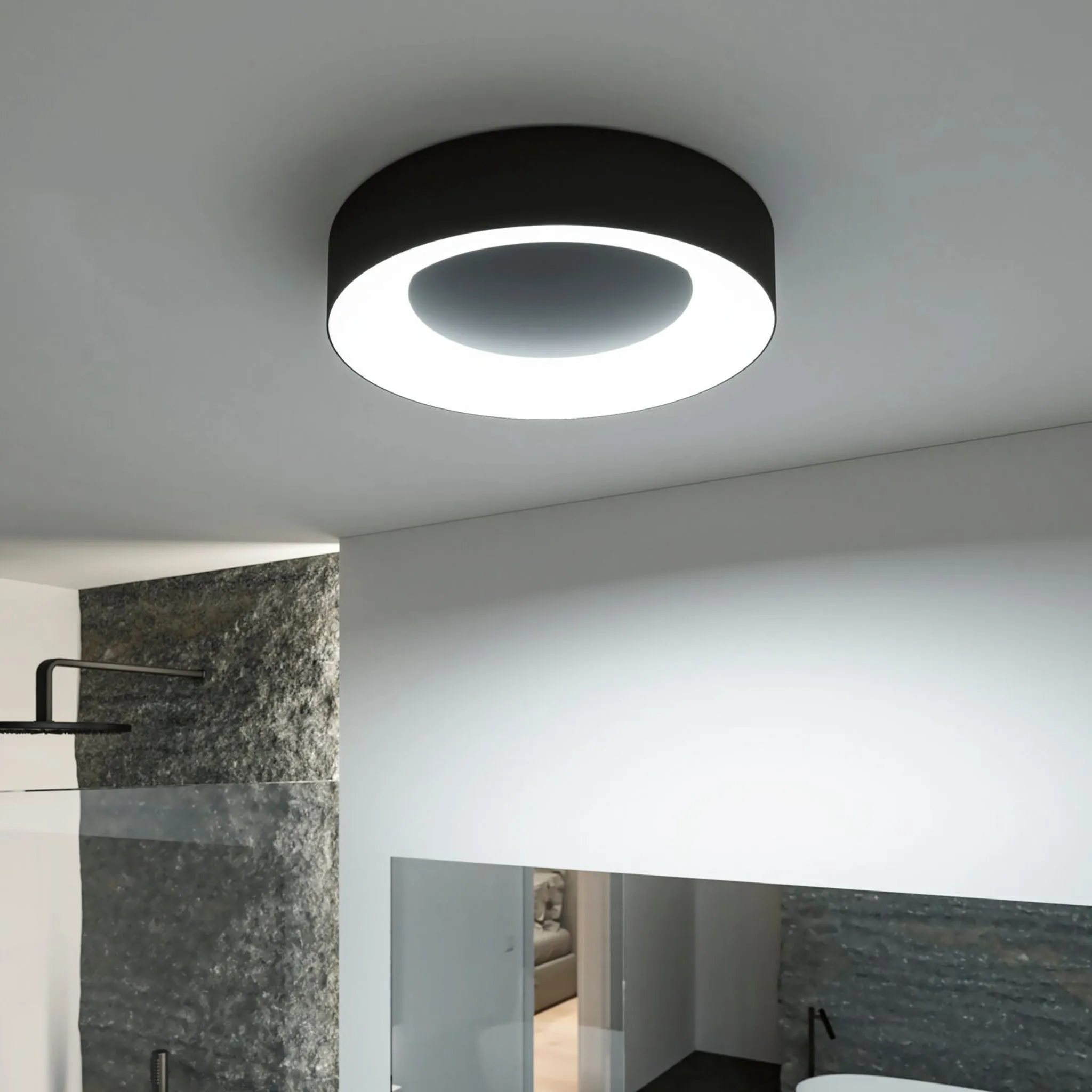 Casca 25W LED Switch 2100lm Ceiling Light in Black Matt