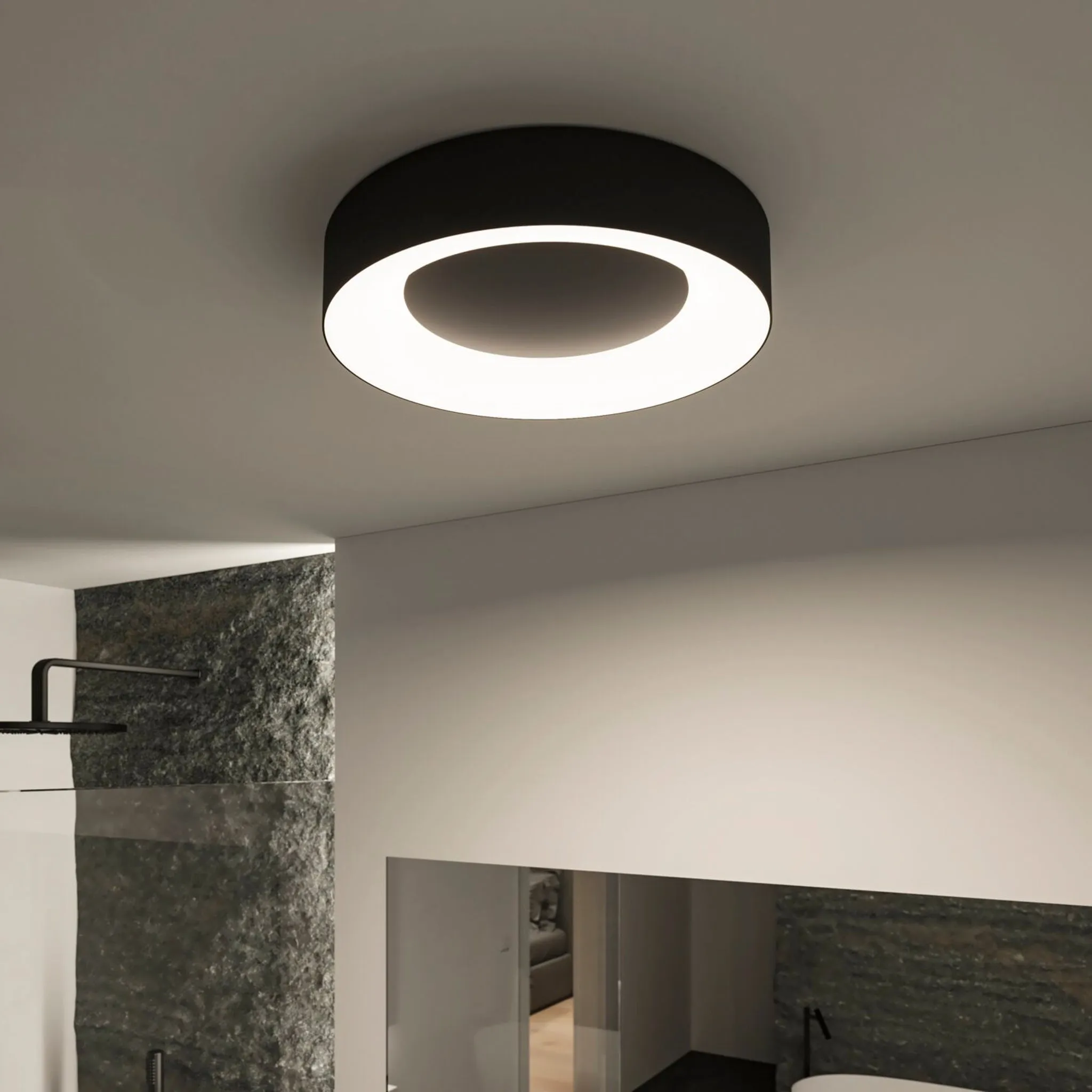 Casca 25W LED Switch 2100lm Ceiling Light in Black Matt