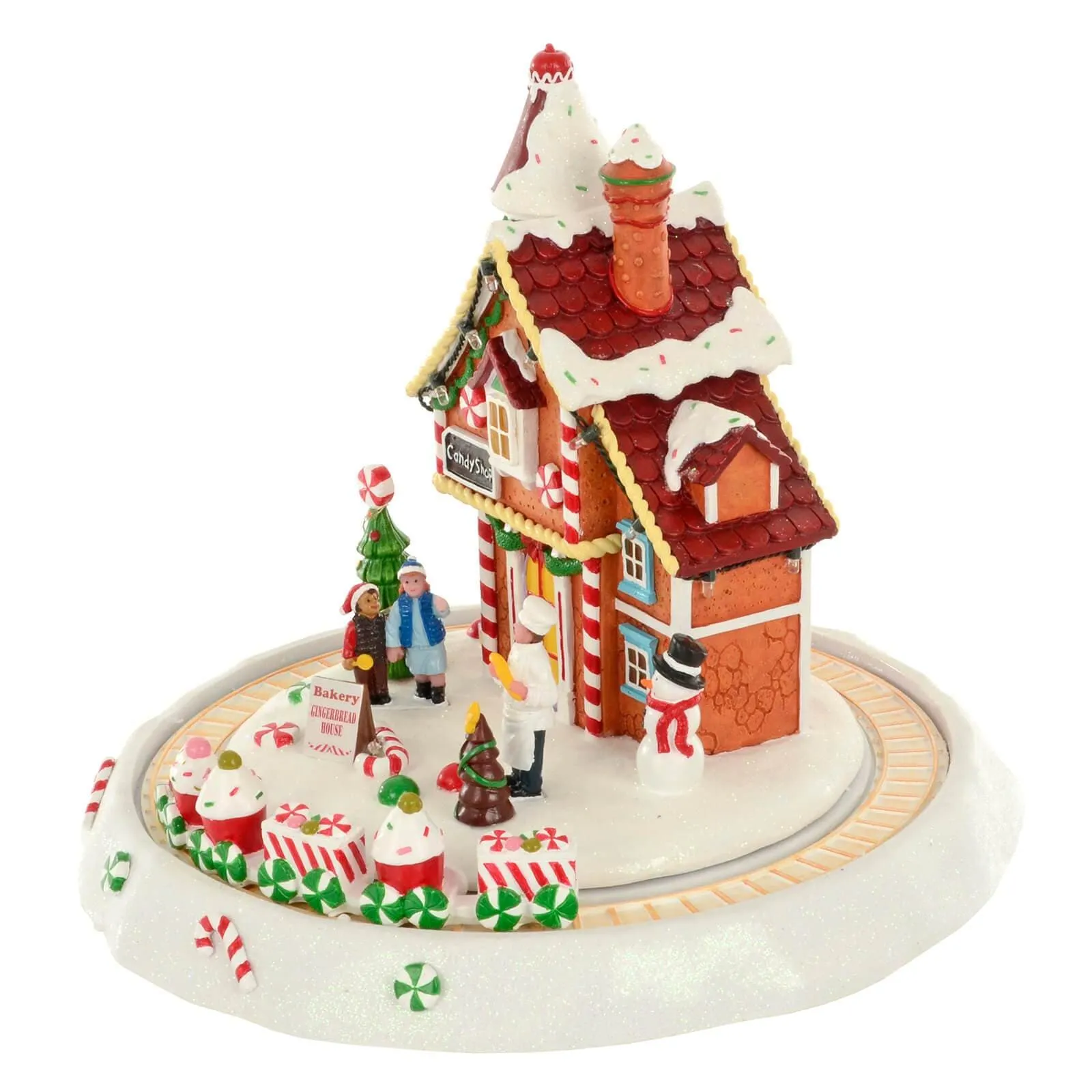 Christmas Candy Shop Scene Light Up Music Moving Train 27cm