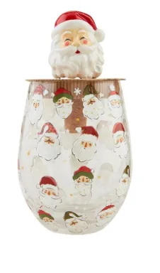 Christmas Pattern Wine Glass   Stopper Set