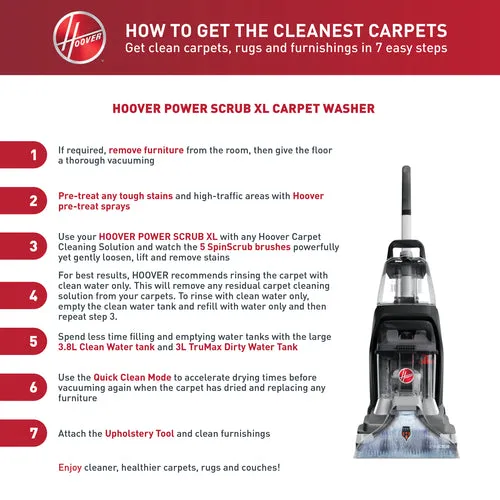 Cleaning Hoover Power Scrub XL Carpet Washer