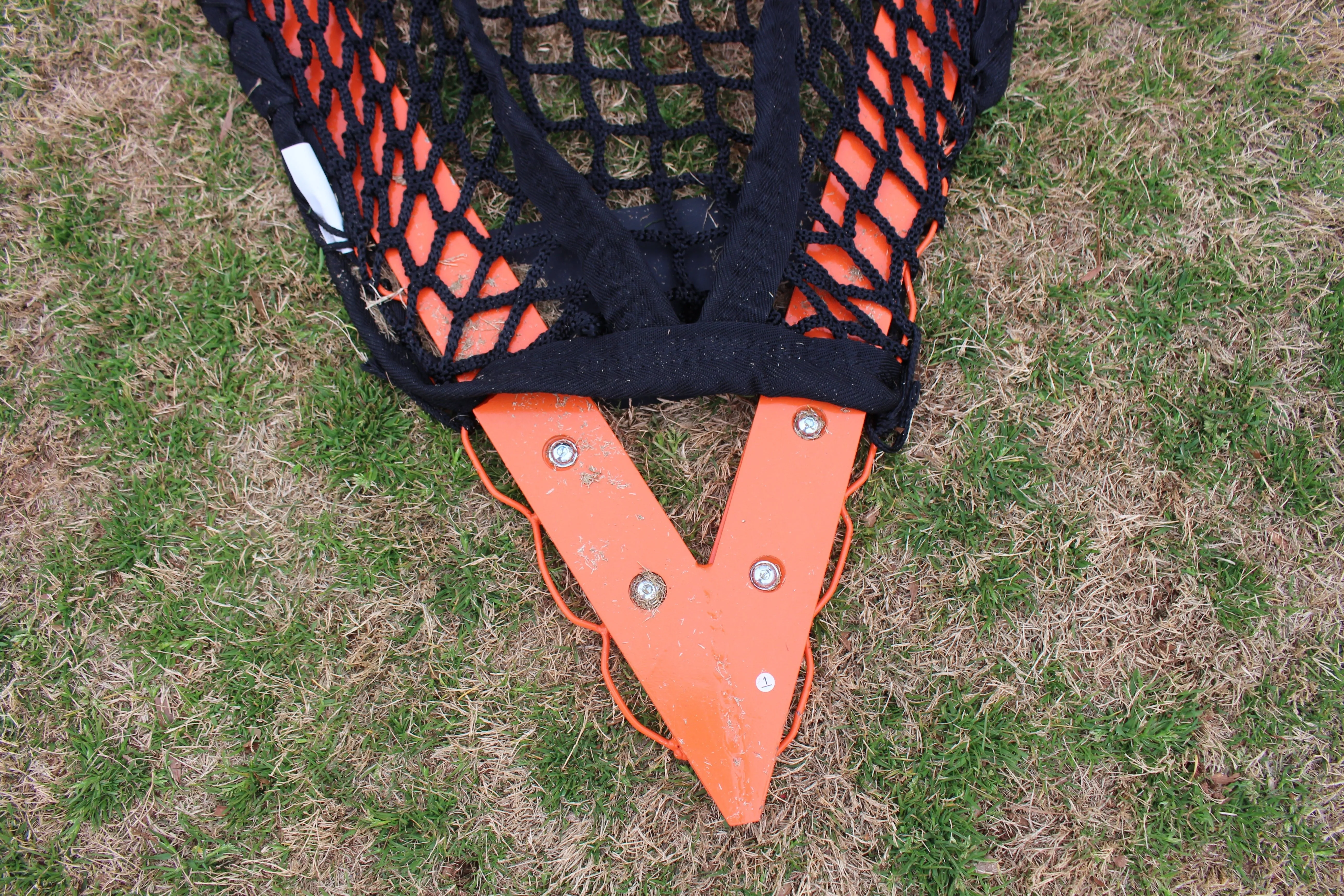 College/High School Game Lacrosse Goal, 6'x6'x7', Flat Base With Lacing Rails, 118 lbs. Includes 6mm or 7mm Black Net, By Crankshooter® - Free Shipping