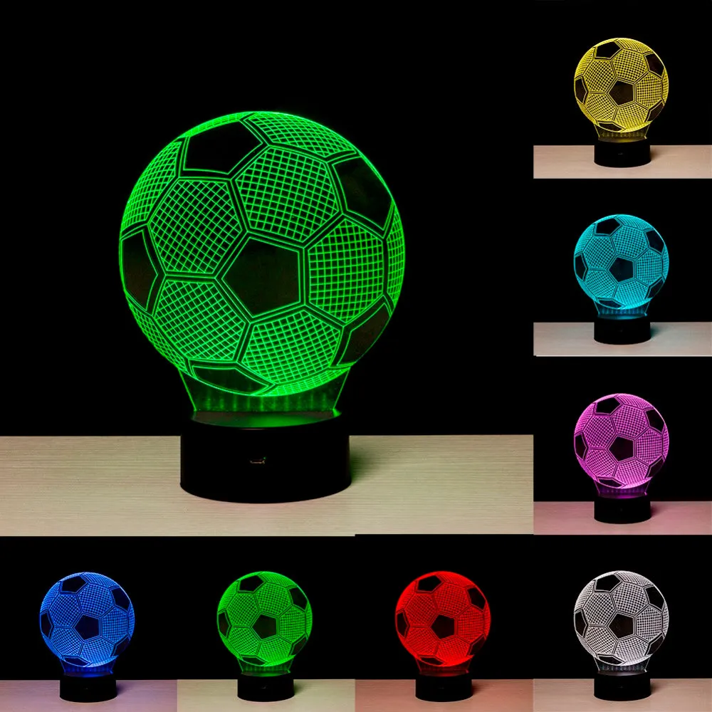 Creative 3D illusion Lamp LED Night Lights 3D football Discoloration Colorful Atmosphere Lamp Novelty Lighting