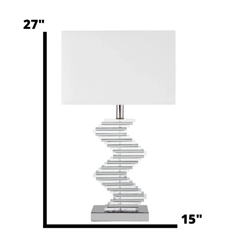 Crystal Two Tone Pave Table Lamp - 1 lighting Settings 27 inch