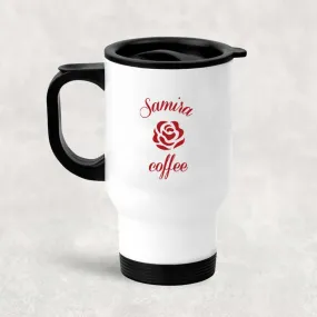 Custom Coffee Mug for the Car with Lid - Insulated Travel Cup with Name