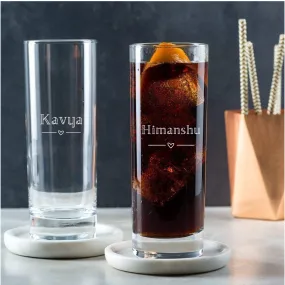 Customized Cocktail Bar Glasses With Name Engraved Highball Glassware