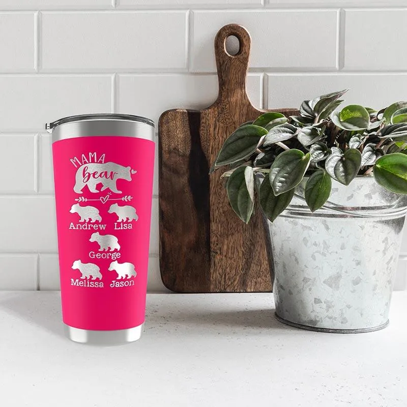 Customized Mama Bear Tumbler With Cubs