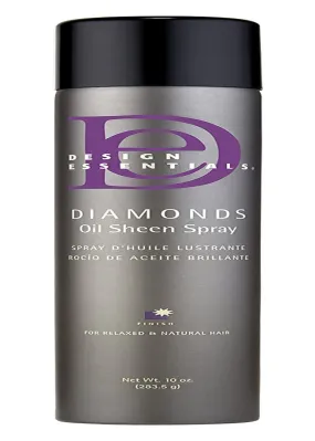 Design Essentials Diamonds Oil Sheen Spray for Relaxed & Natural Hair, Clear, 10 Oz