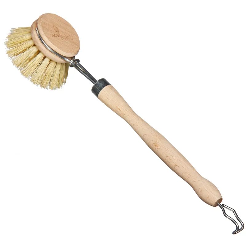 Eco Living Dish Brush with Plant Bristles - Wooden