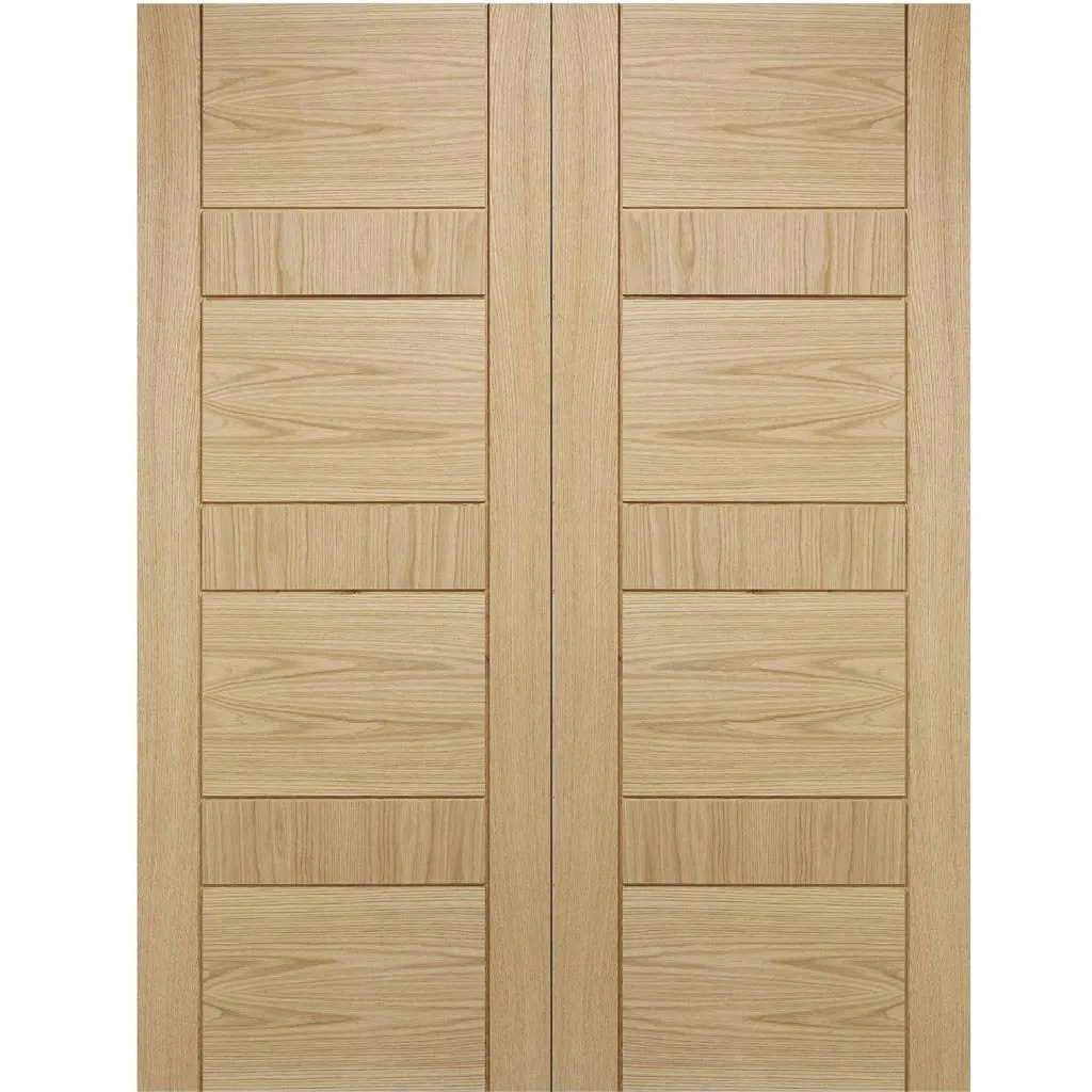 Edmonton Oak Flush Fire Internal Door Pair - 1/2 Hour Fire Rated - Prefinished