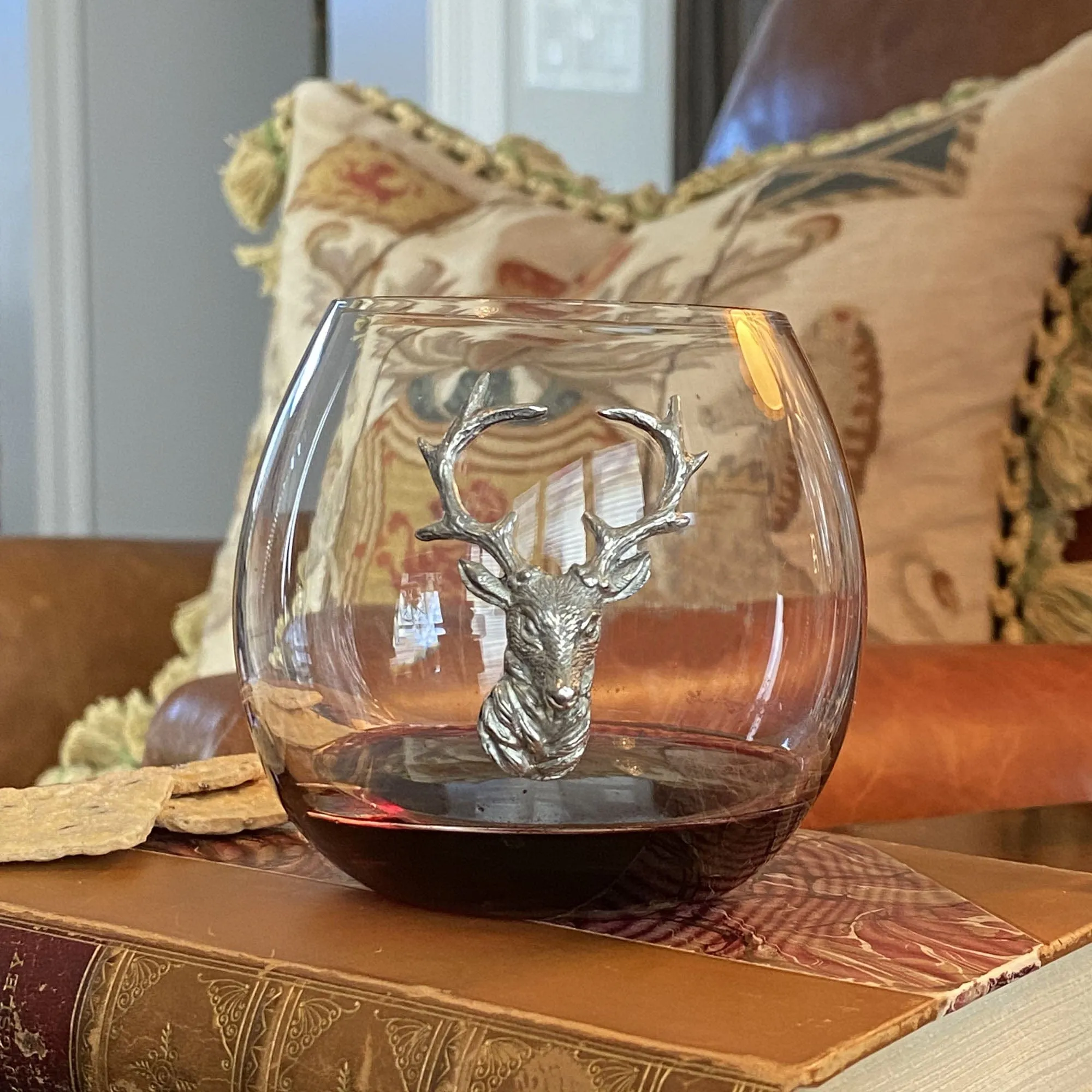 Elk / Deer Stemless Wine Glass