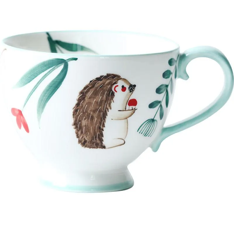 Enchanted Forest Animal Ceramic Mug: A Blend of Retro & Whimsy