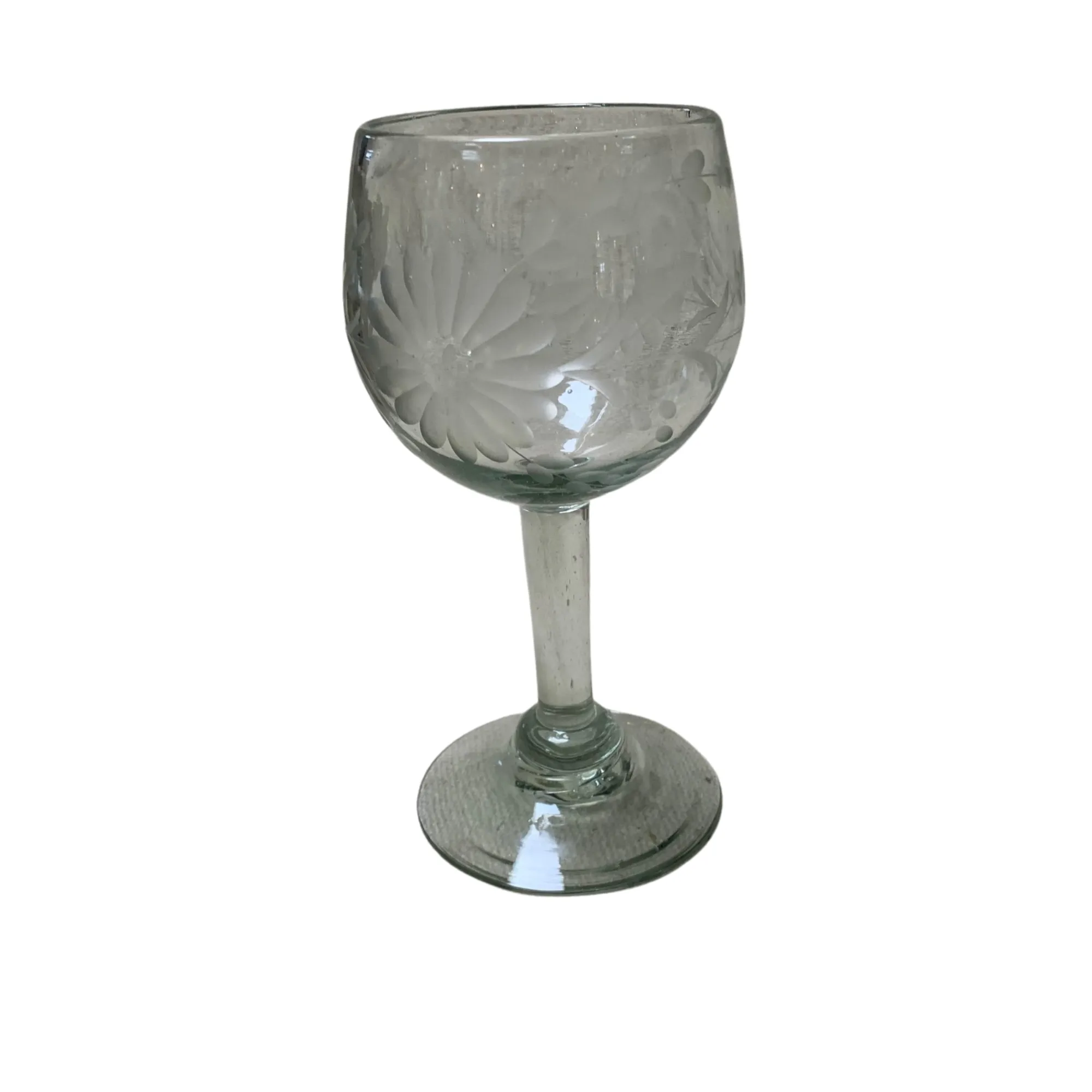 Etched Wine Glass