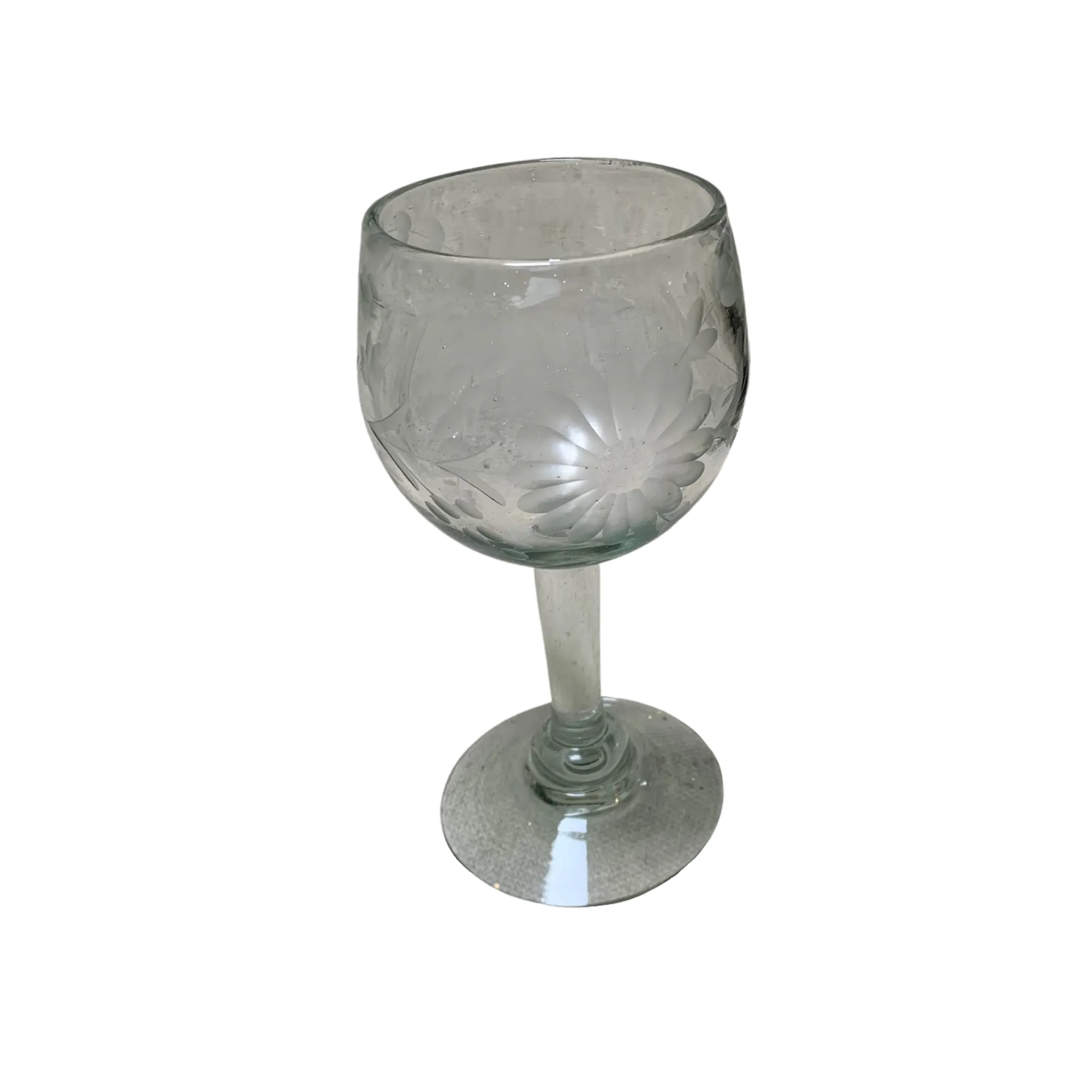 Etched Wine Glass