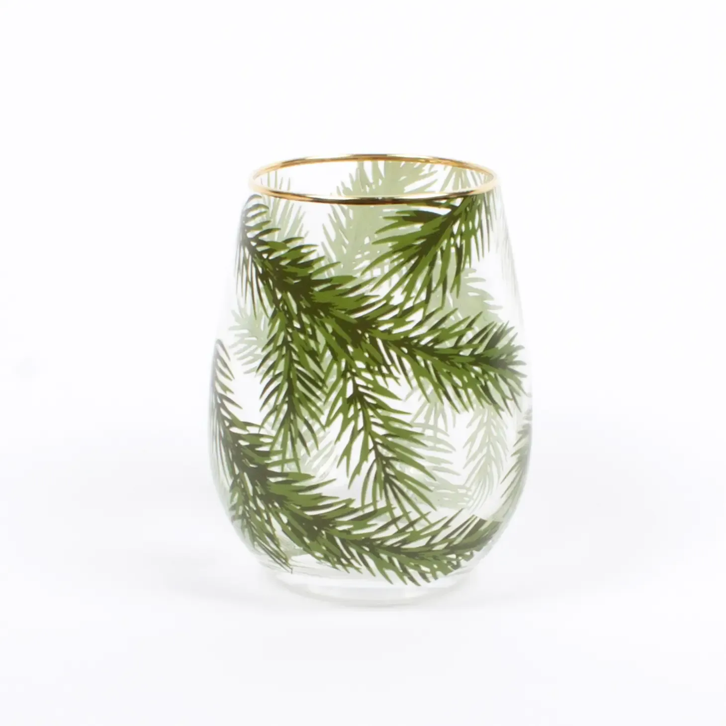 evergreen stemless wine glass