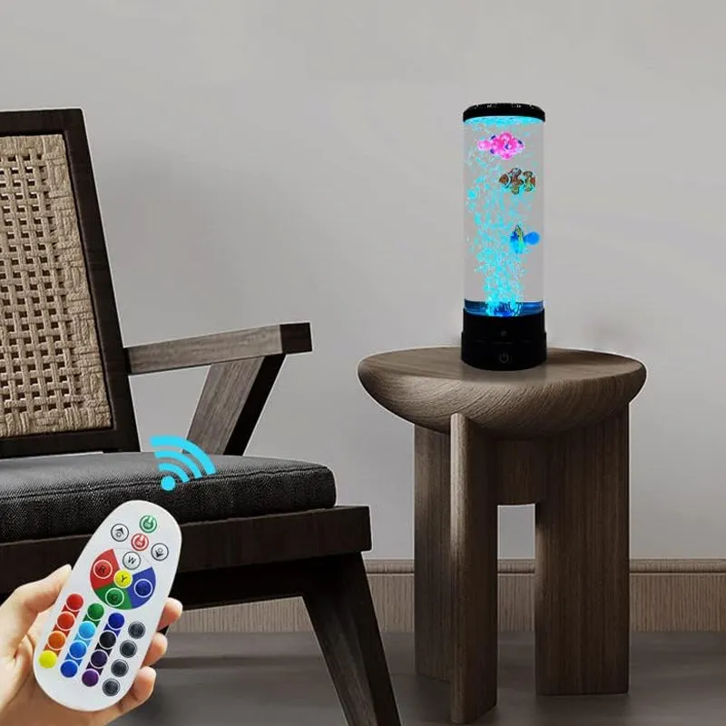 Fantasy Fish LED Remote Controlled Lava Lamp USB Plugged-in