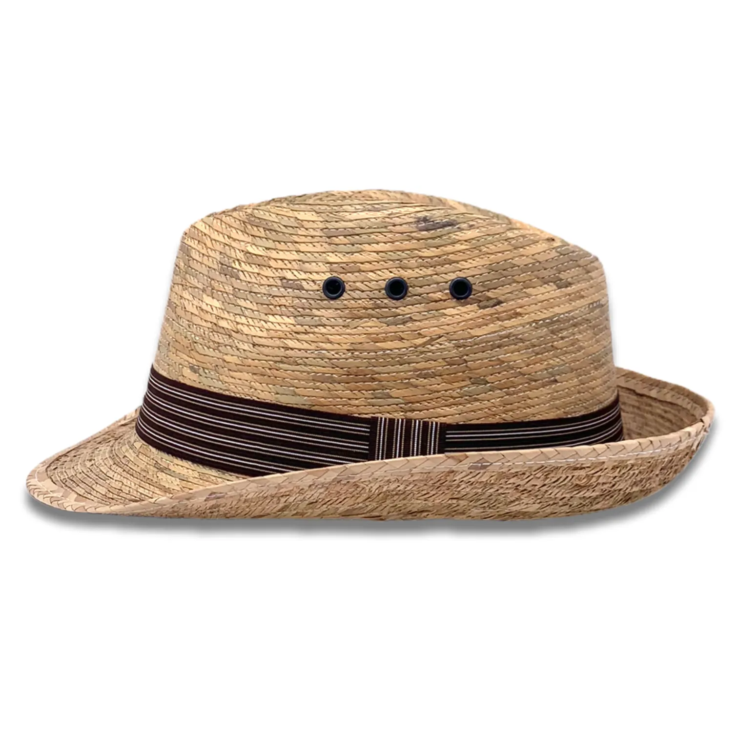 Fedora Palm Hat- Burnt Sahuayo Palm 2