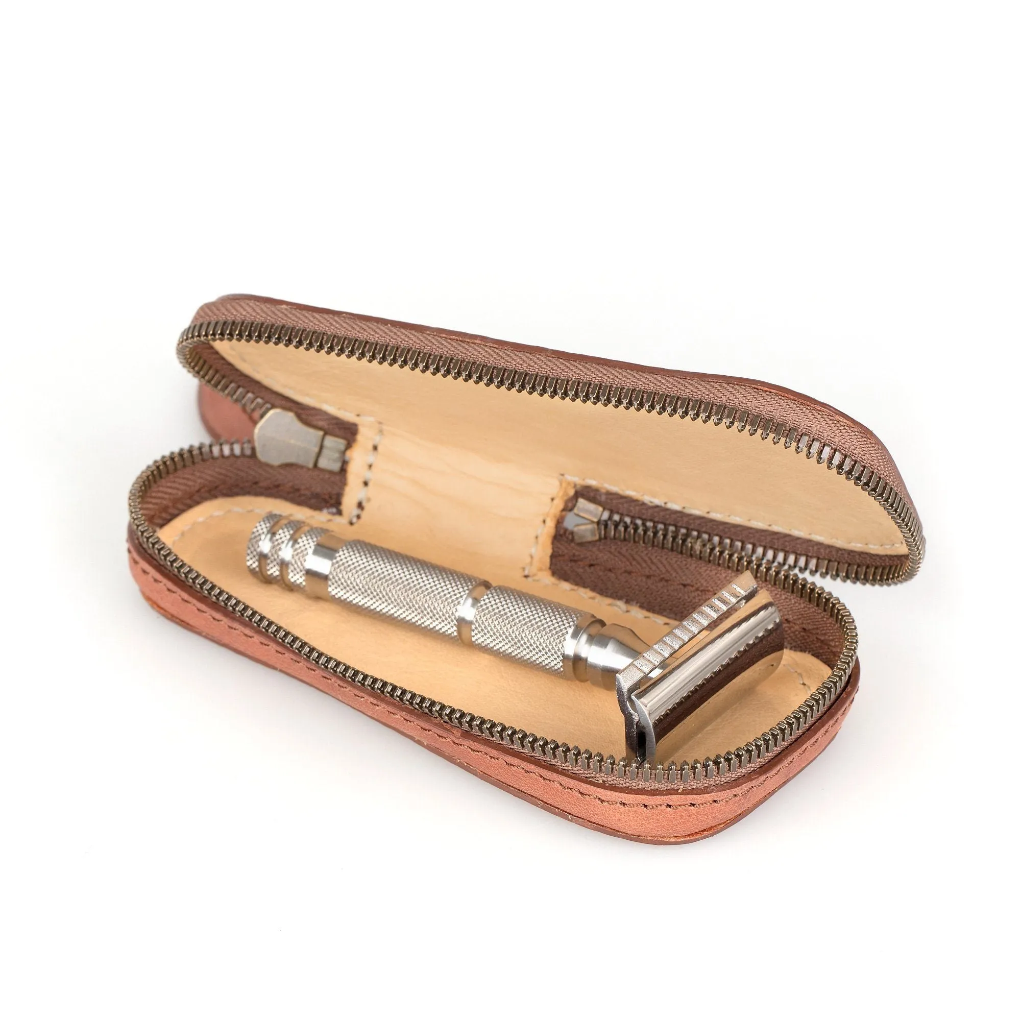 Fendrihan Leather Zip Safety Razor Case by Ruitertassen and Fendrihan Stainless Steel Razor, Save $10