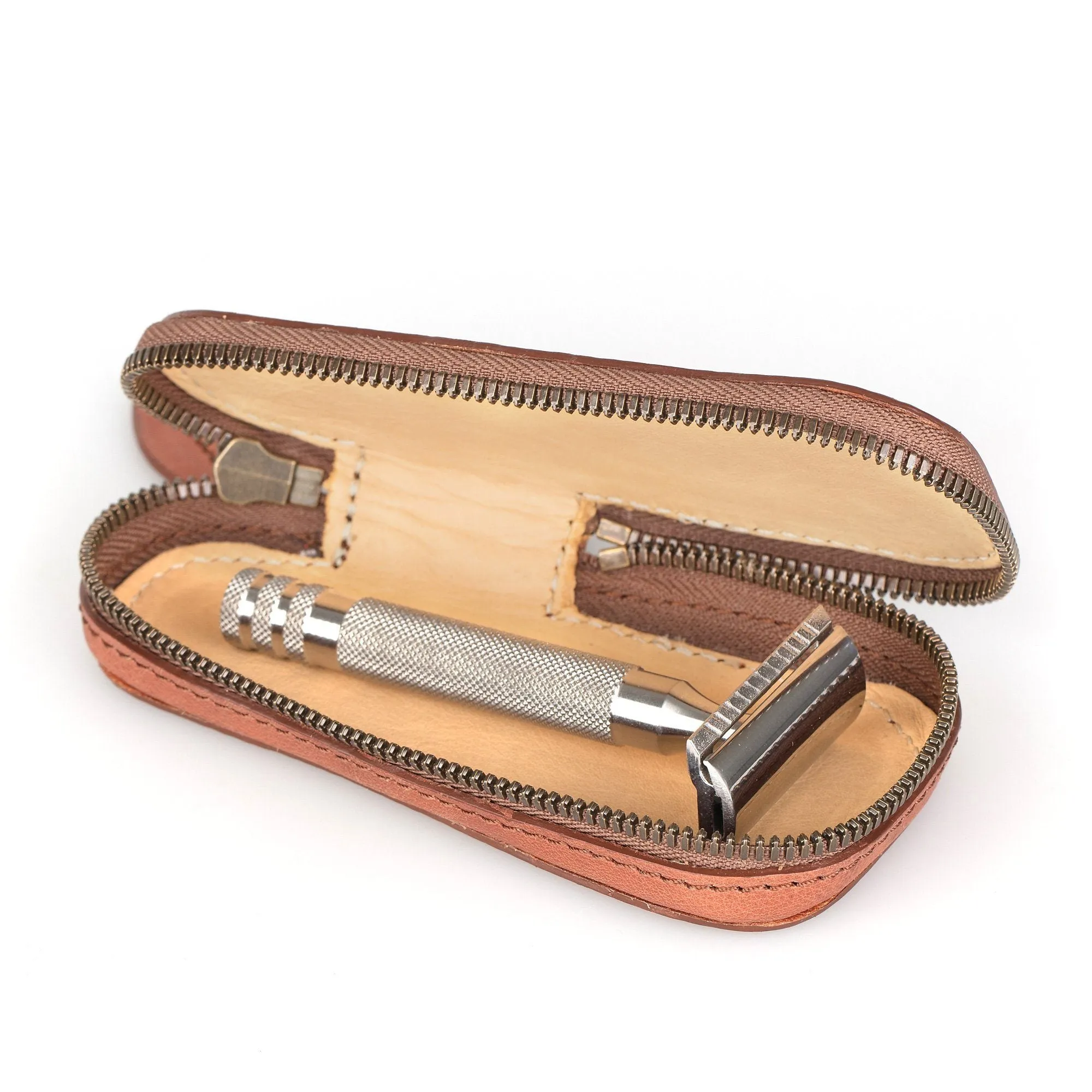 Fendrihan Leather Zip Safety Razor Case by Ruitertassen and Fendrihan Stainless Steel Razor, Save $10