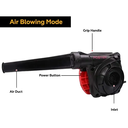 Foster FEB-650VBL Corded Air Blower with Vaccum Cleaner, Powerful Motor, Variable Speed for Clearing Away Dust Particles from Furniture, Cars, Computers, Windows & Bed Sides (Royal Black)