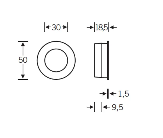 FSB Circular Flush Pull - Small Spring Loaded Cover