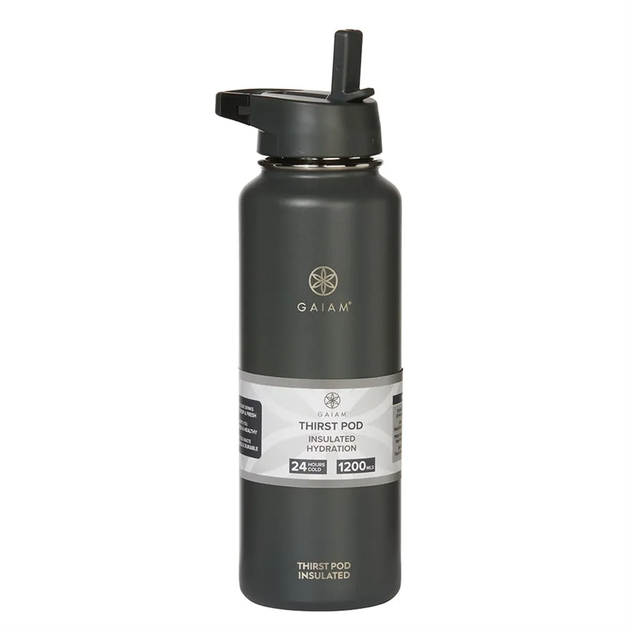 Gaiam Thirst Pod 1200ml Insulated Waterbottle Black