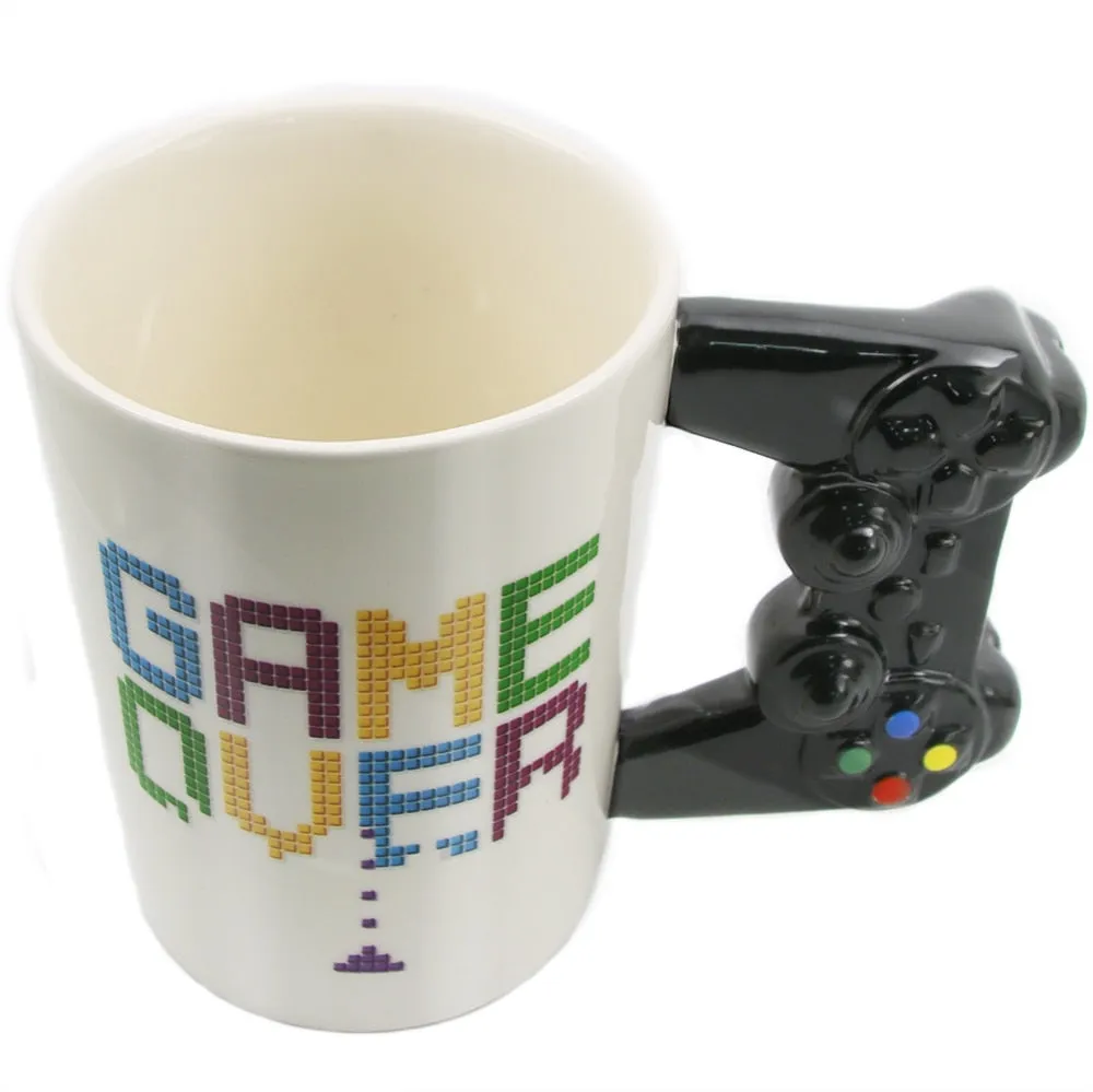 Game Over Coffee Mug 3D Game Controller Handle Office Coffee Ceramic Cup Mug Nerd Mug Gameboy Gamer Gift