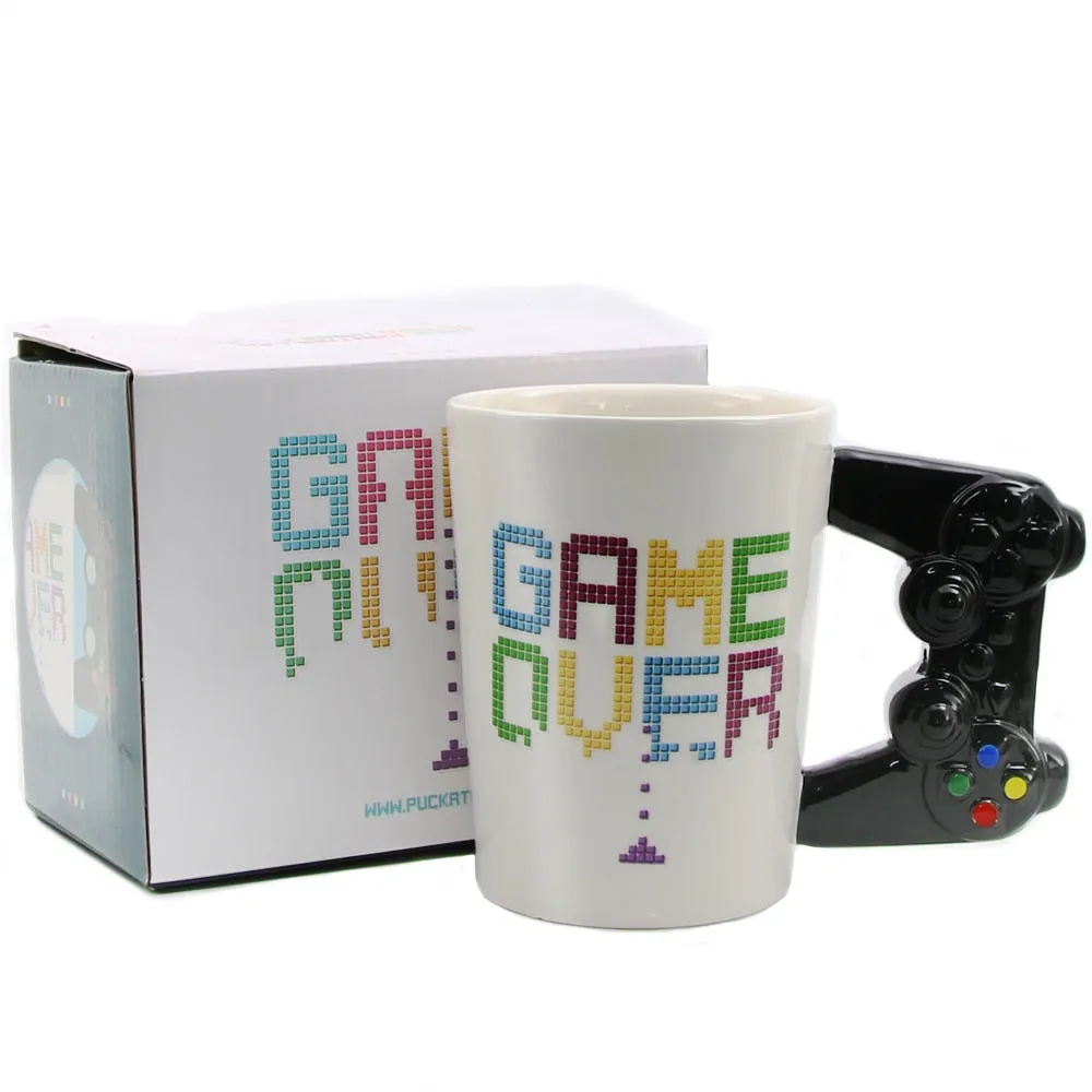 Game Over Coffee Mug 3D Game Controller Handle Office Coffee Ceramic Cup Mug Nerd Mug Gameboy Gamer Gift