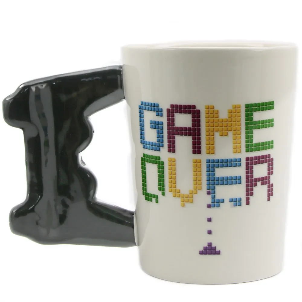 Game Over Coffee Mug 3D Game Controller Handle Office Coffee Ceramic Cup Mug Nerd Mug Gameboy Gamer Gift