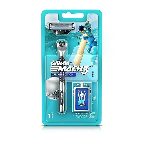 Gillette Mach 3 Cricket Edition Manual Razor with Key Chain