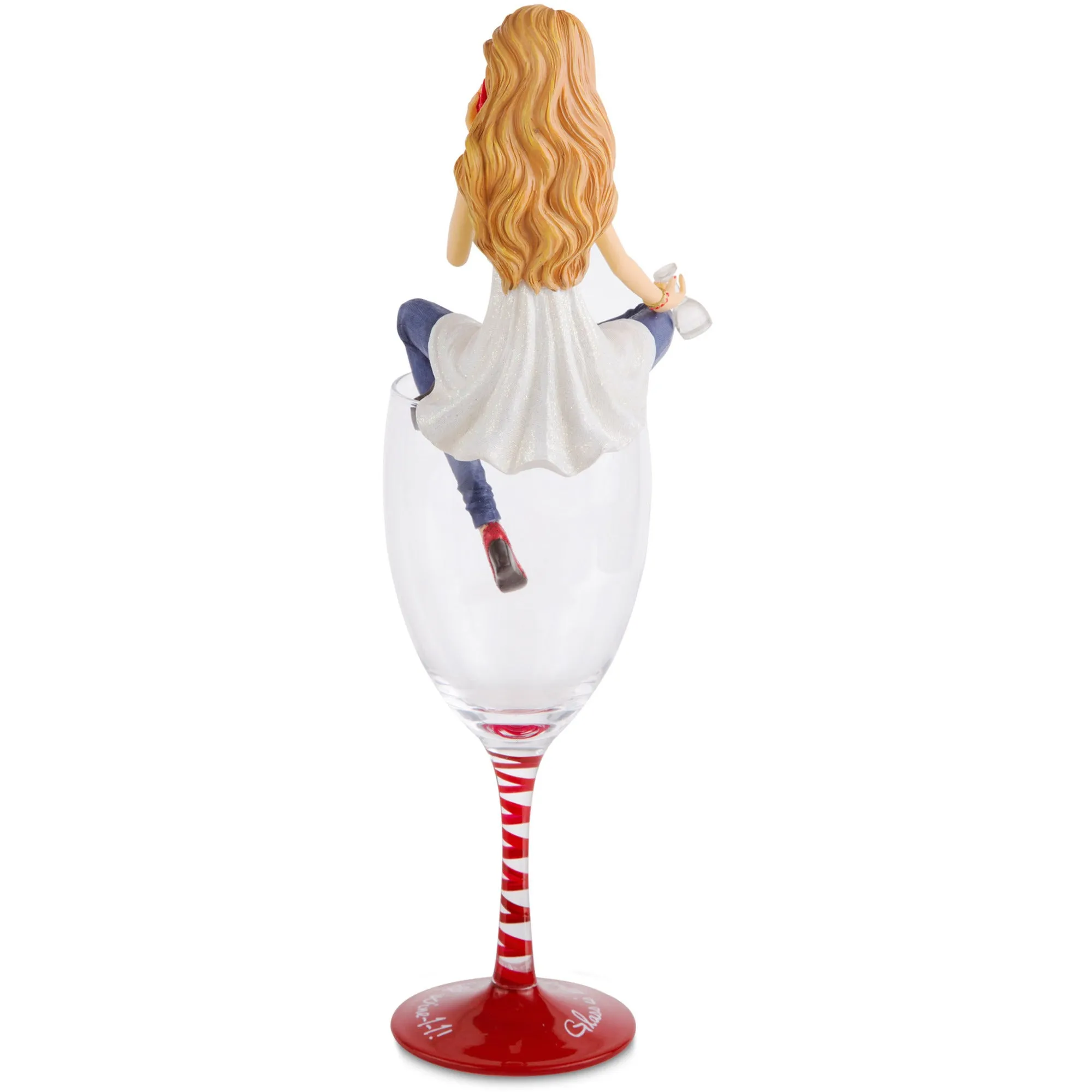 Glass is empty, Call Wine-1-1! 11.5" Girl in Glass