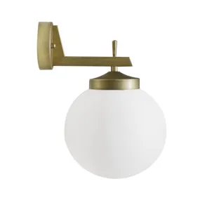 Globe Down Gold Wall Light