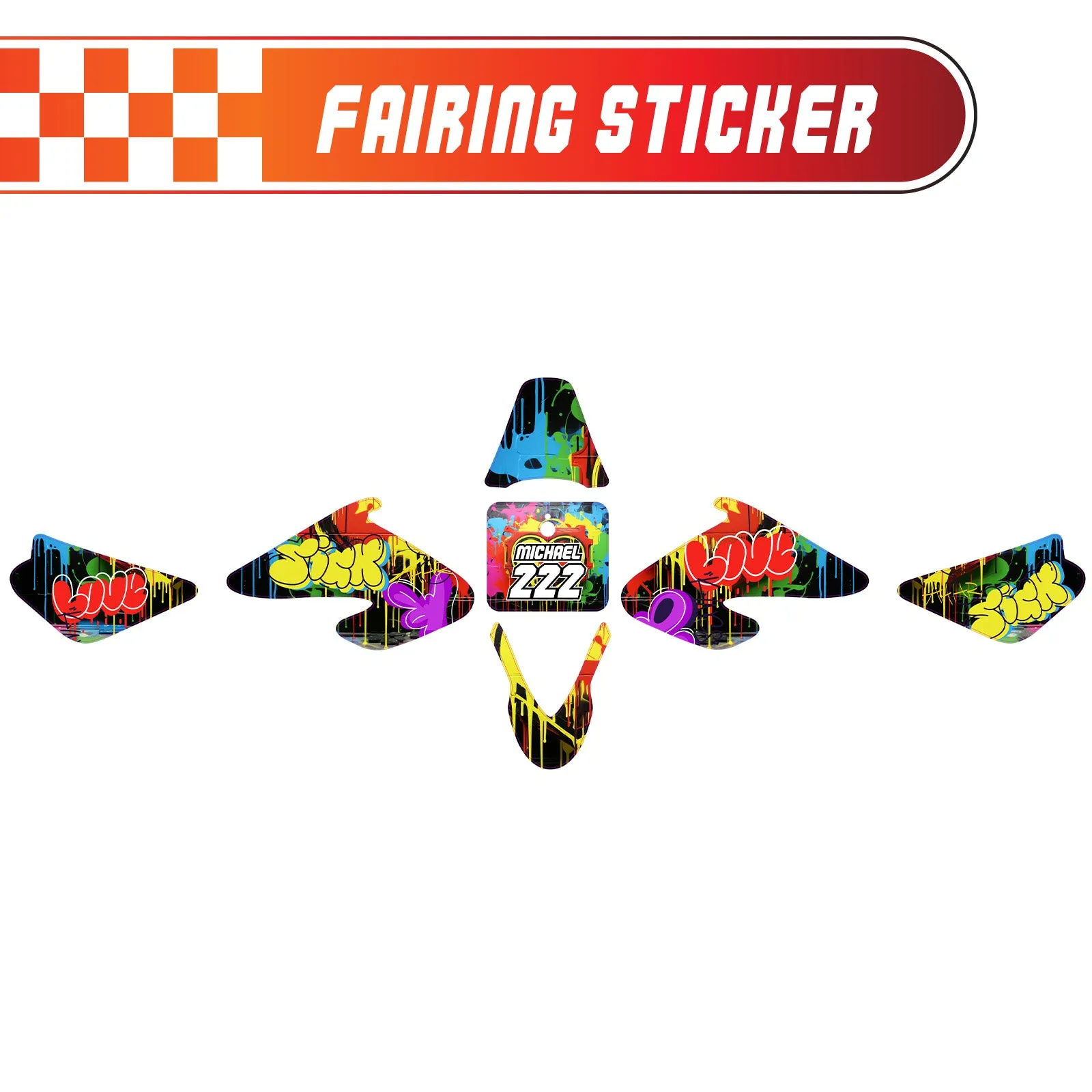 Graphic Kit Decals Fairing Sticker Custom Number For Razor MX500 MX650 - L006 Street Graffiti