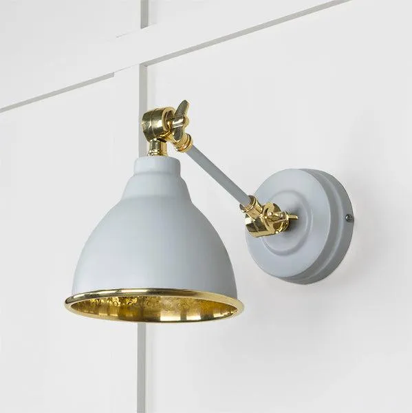 Hammered Brass Brindley Wall Light in Birch | From The Anvil