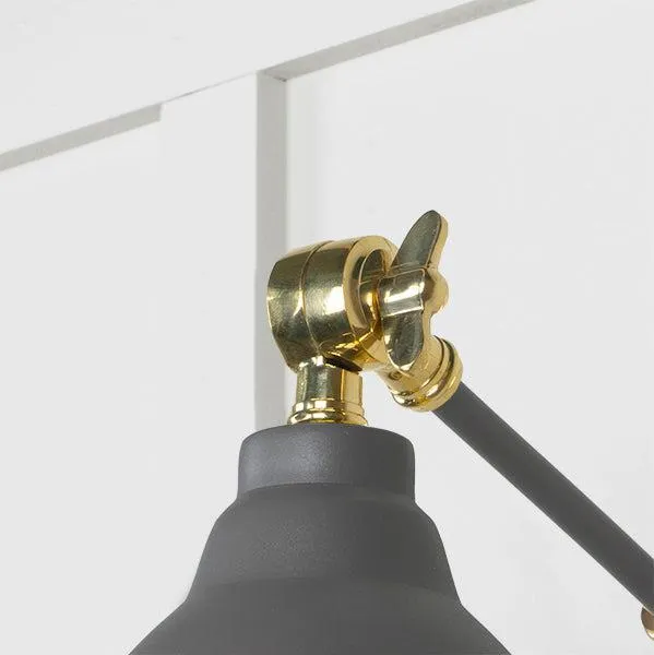 Hammered Brass Brindley Wall Light in Bluff | From The Anvil