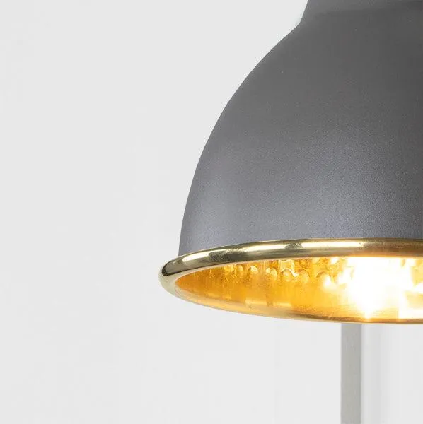 Hammered Brass Brindley Wall Light in Bluff | From The Anvil