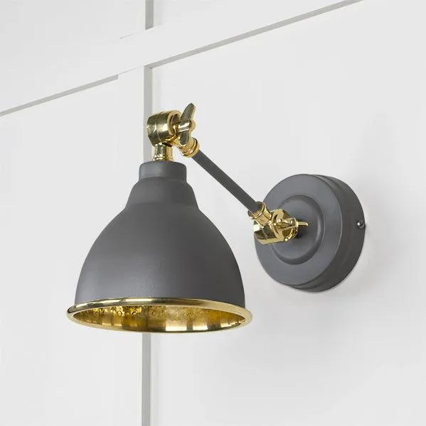 Hammered Brass Brindley Wall Light in Bluff | From The Anvil