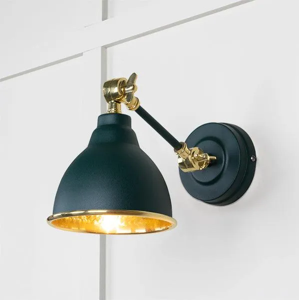 Hammered Brass Brindley Wall Light in Dingle | From The Anvil