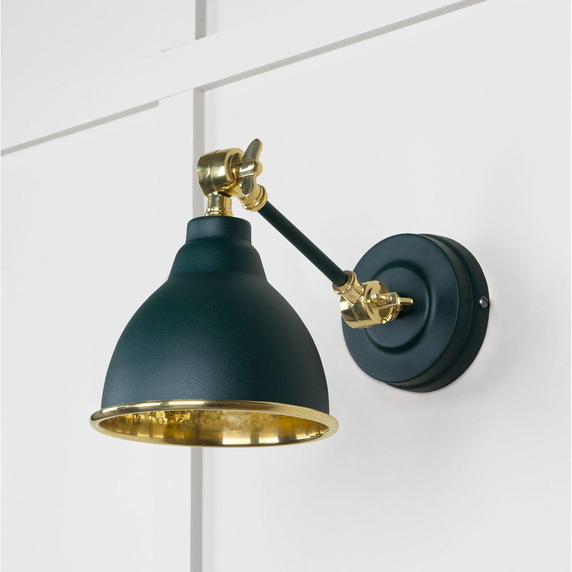 Hammered Brass Brindley Wall Light in Dingle | From The Anvil