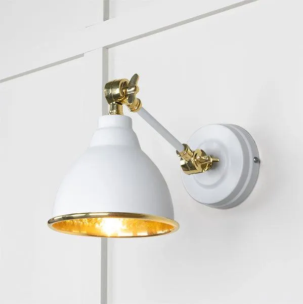 Hammered Brass Brindley Wall Light in Flock | From The Anvil