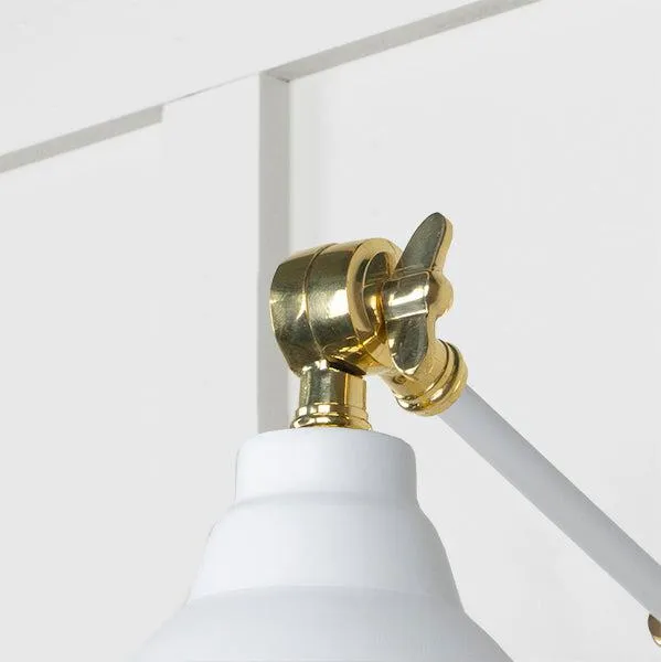 Hammered Brass Brindley Wall Light in Flock | From The Anvil