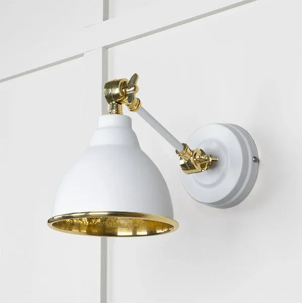 Hammered Brass Brindley Wall Light in Flock | From The Anvil