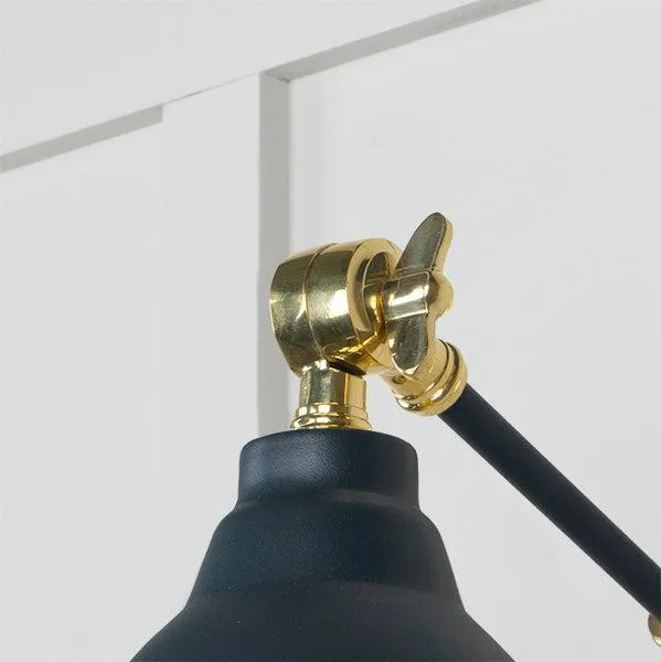 Hammered Brass Brindley Wall Light in Soot | From The Anvil