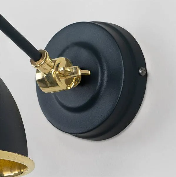 Hammered Brass Brindley Wall Light in Soot | From The Anvil