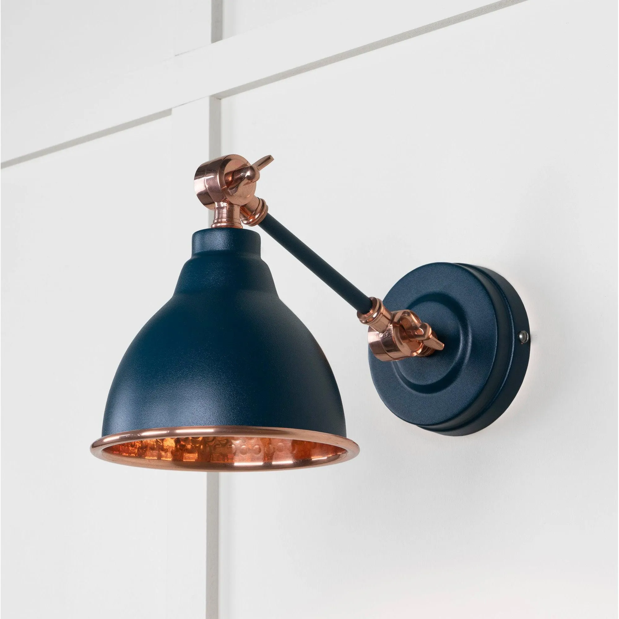 Hammered Copper Brindley Wall Light in Dusk | From The Anvil