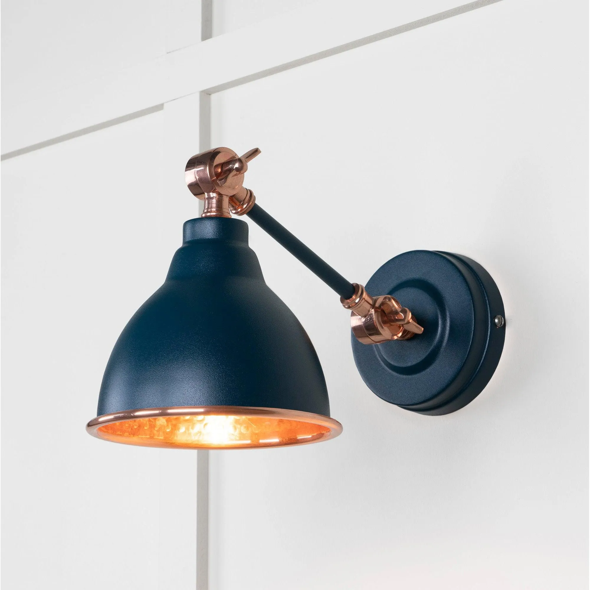 Hammered Copper Brindley Wall Light in Dusk | From The Anvil